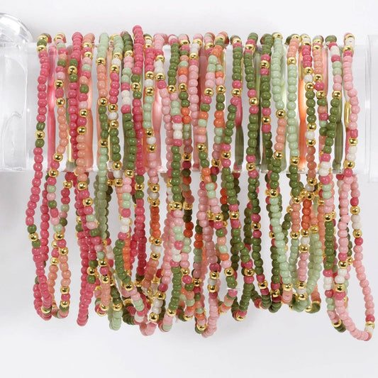 Splendid Iris - Assorted 2mm Stretch Seed Bead Bracelets