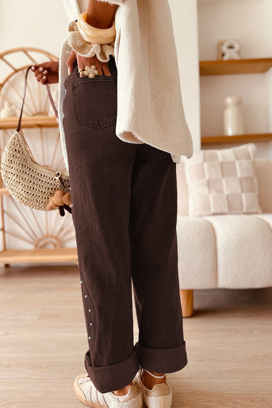Going To Grab Coffee Studded Jeans