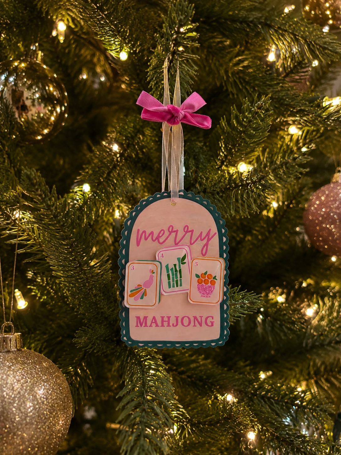 The Darling Effect Acrylic Ornament - Merry Mahjong