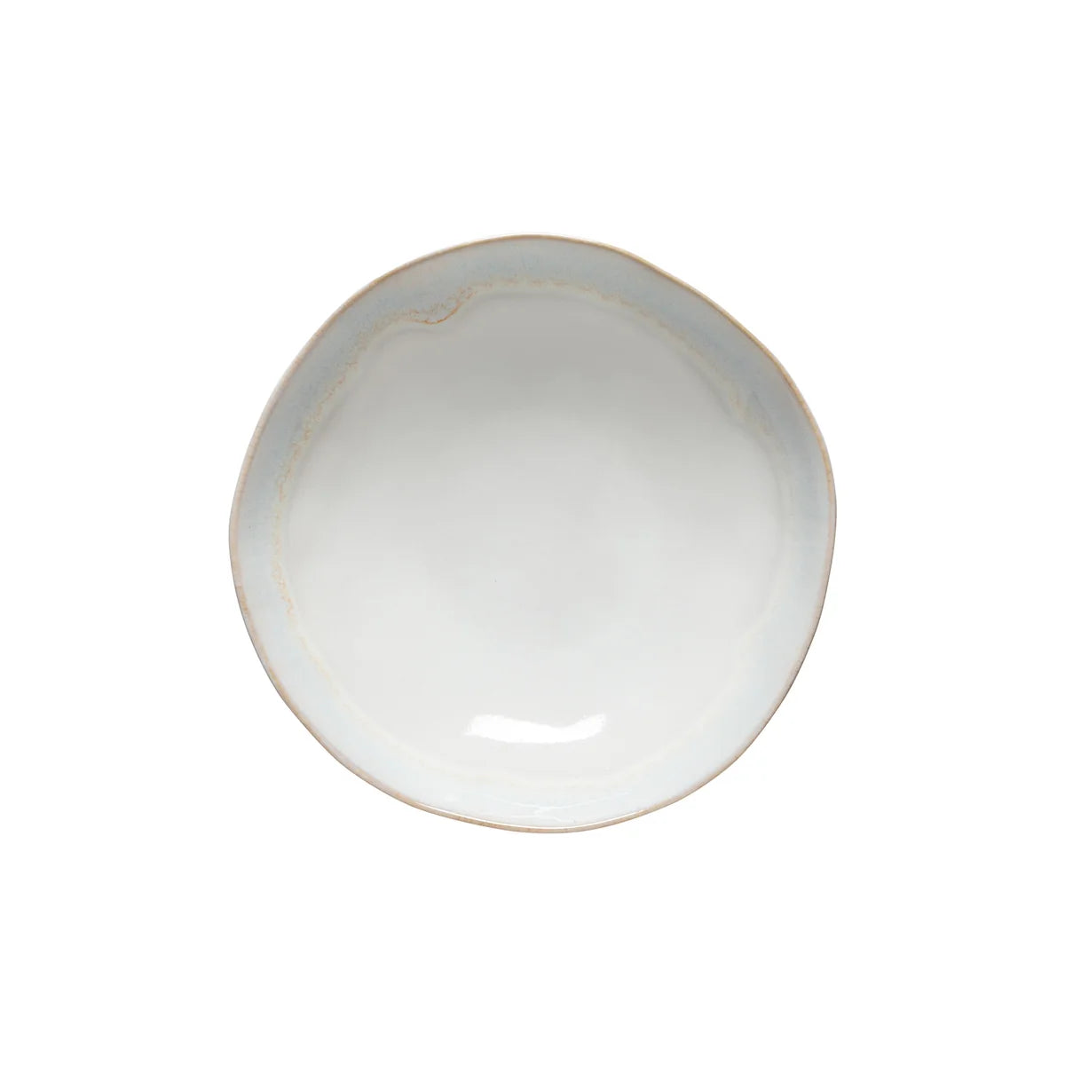 The Costa Nova “Brisa - Salt” Pasta Bowl by Costa Nova is a round, white ceramic bowl with a slightly irregular, wavy rim, displayed from above against a plain white background.