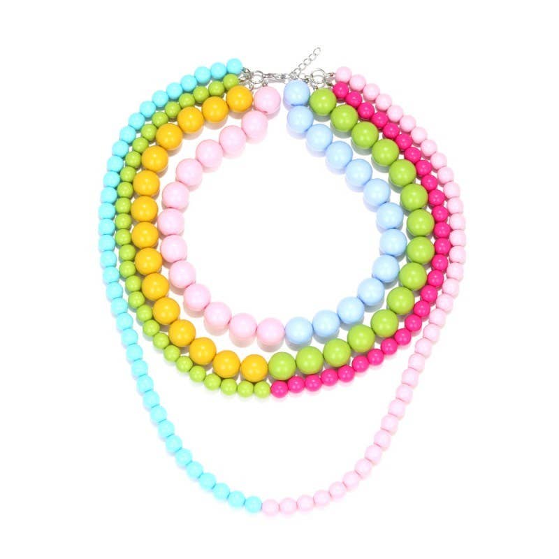 JOSSLYN by wall to wall - Multi Resin Beaded layered Necklaces