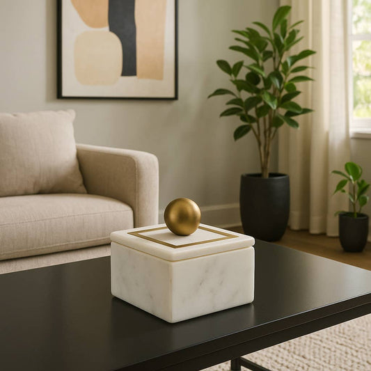 Sagebrook Home - Marble Modern Storage Box
