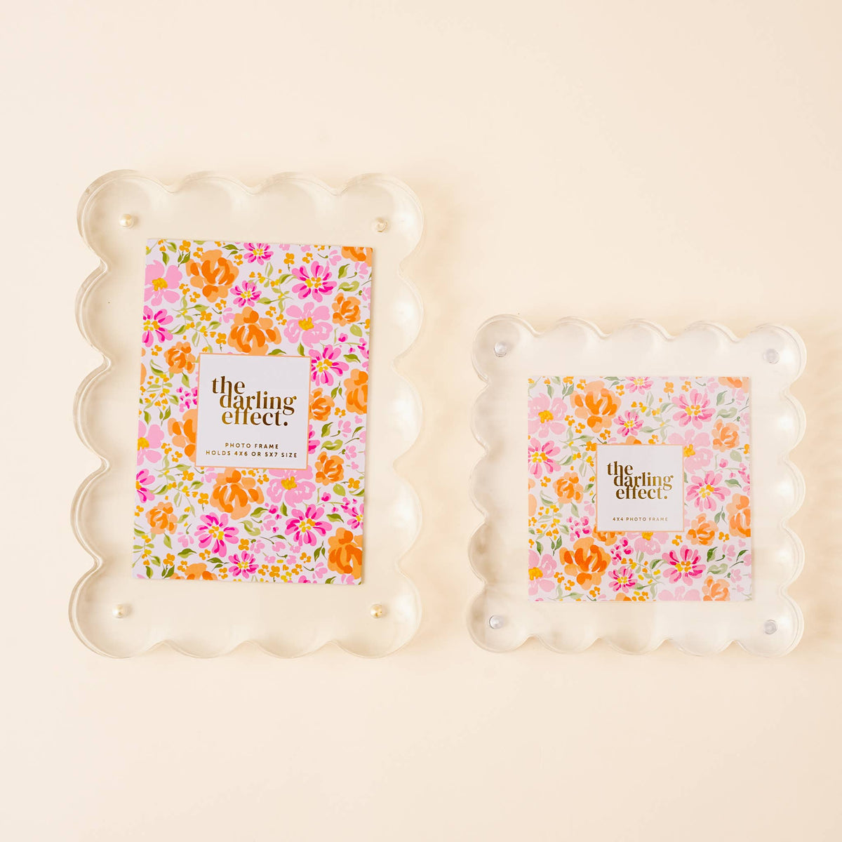 The Darling Effect - Square Scalloped Acrylic Frame - Clear