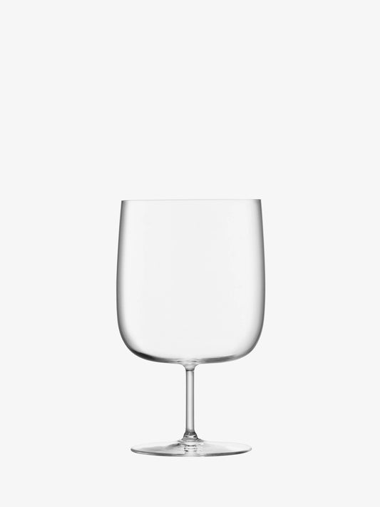 LSA Borough Beer Glass empty, clear with rounded bowl on stem