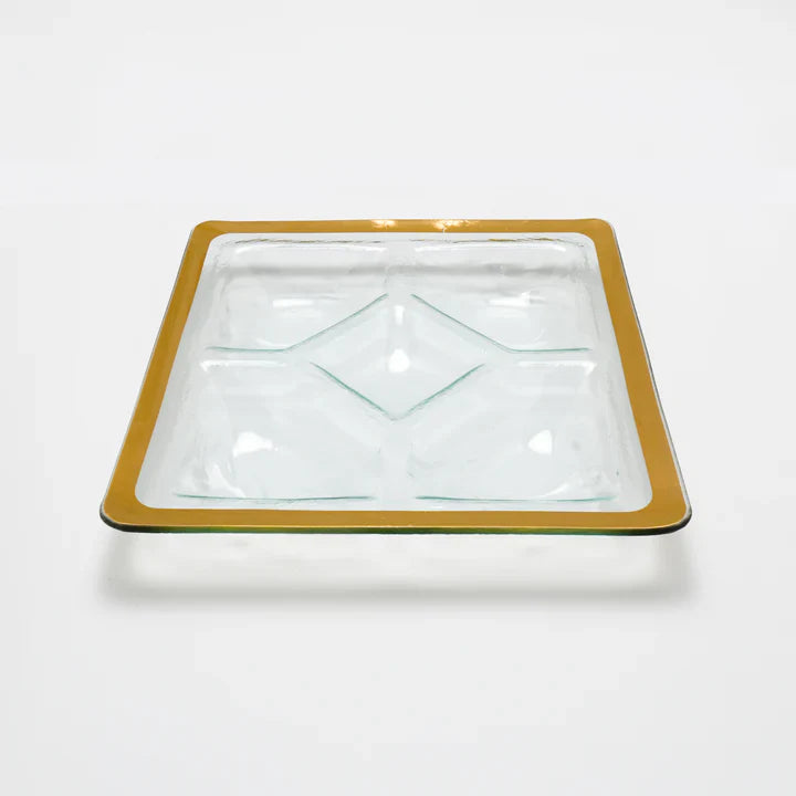 Annieglass Roman Antique Square Chip and Dip