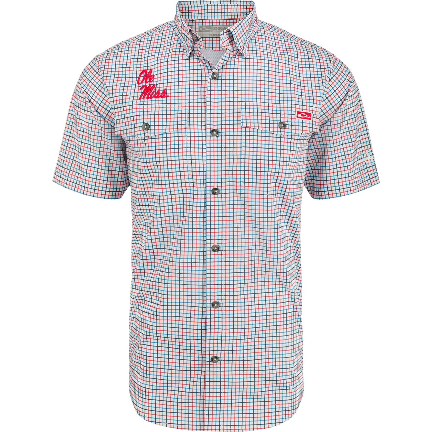 Drake Ole Miss HC Windowpane Plaid Shirt