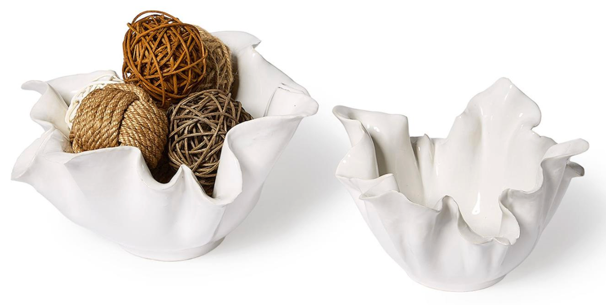Two's Company Rolling White Bowl - Small