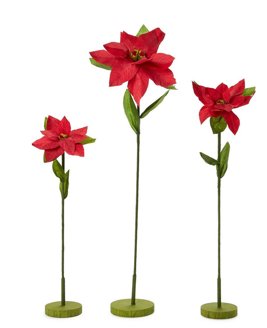 Two's Company Paper Poinsettia Flowers with Base