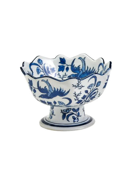 Two's Company Scalloped Edge Footed Bowl