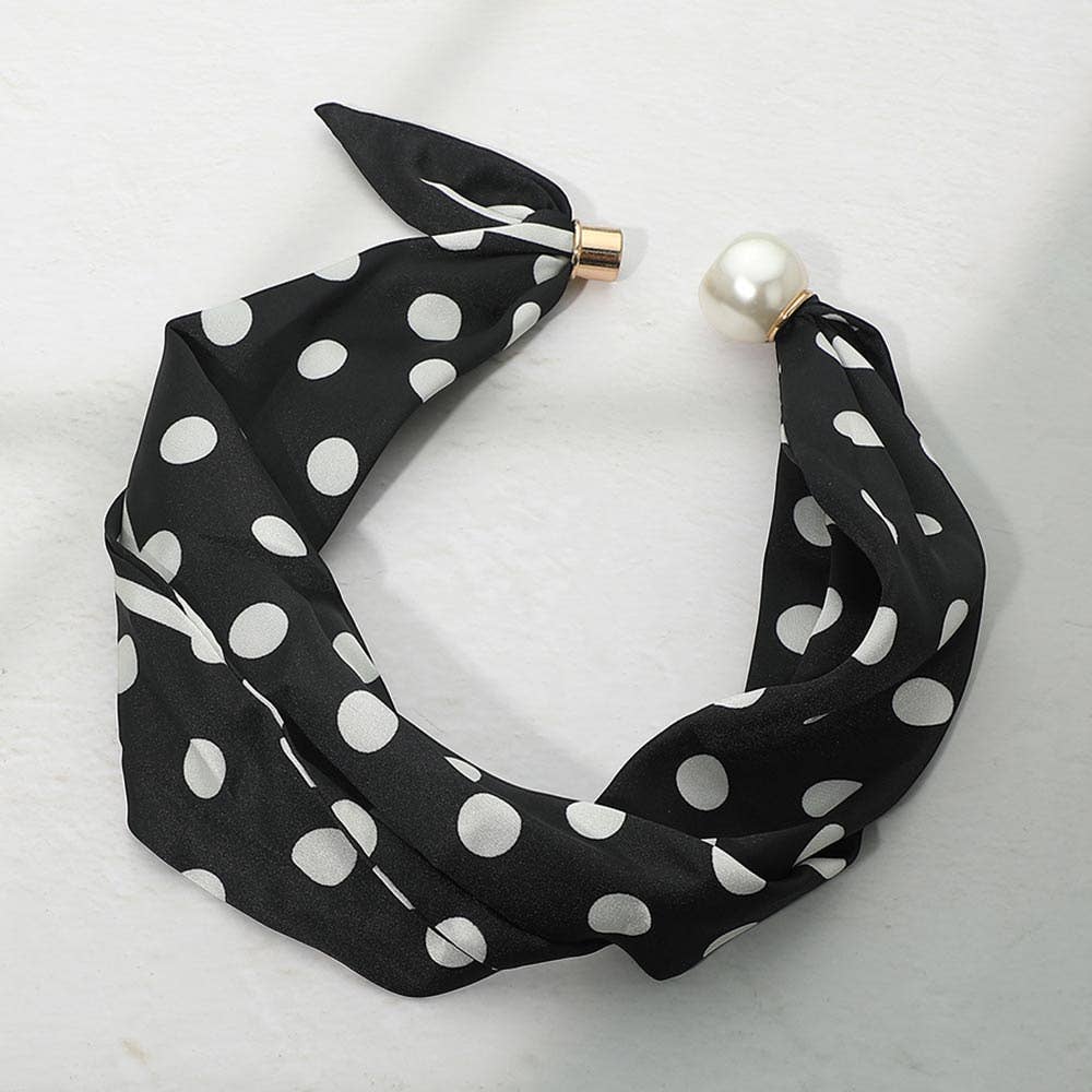 Sensibling Corp. - Polka Dot Pattern Magnetic Fabric Scarf Necklace