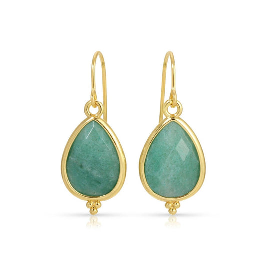 Splendid Iris - Teardrop Stone Earrings