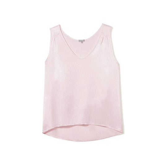 PJ Harlow Jill sleeveless tank in pale pink with V-neckline, front flat lay