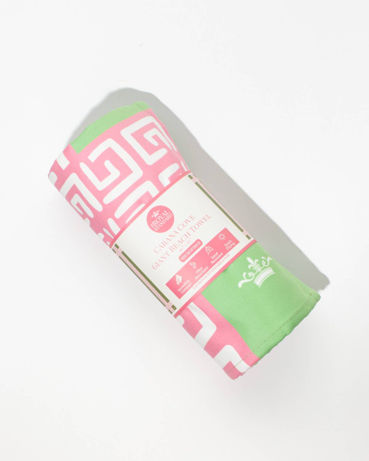 The Royal Standard - Cabana Cove Giant Beach Towel Green/Pink/White 40x70