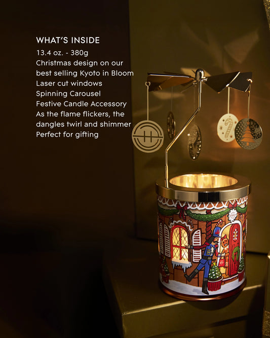 Glasshouse 13.4oz Candle with Carousel Gift Set - Kyoto in Bloom