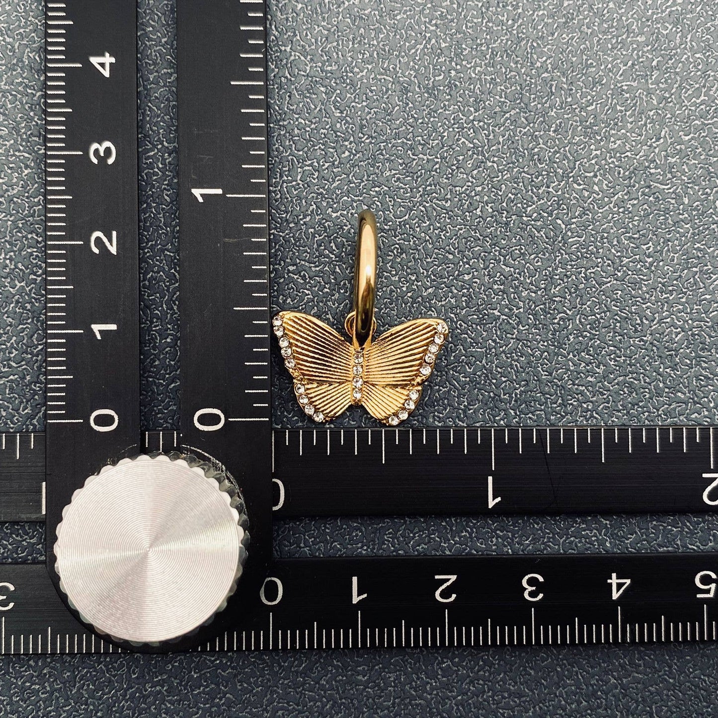 Mio Queena - Butterfly Gold Plated Huggie Earring