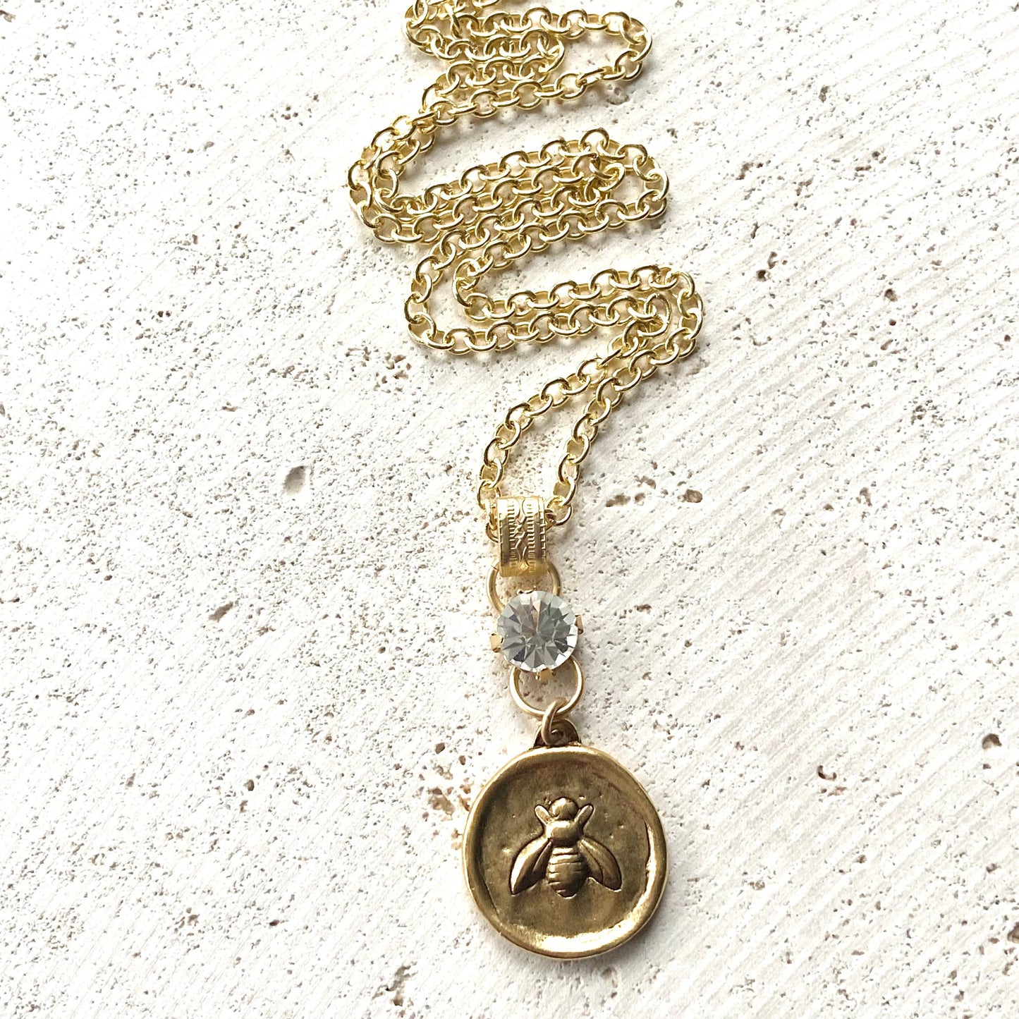 VB&CO Designs Handmade Jewelry - Cross bee serenity cross jewelry French jewelry stone