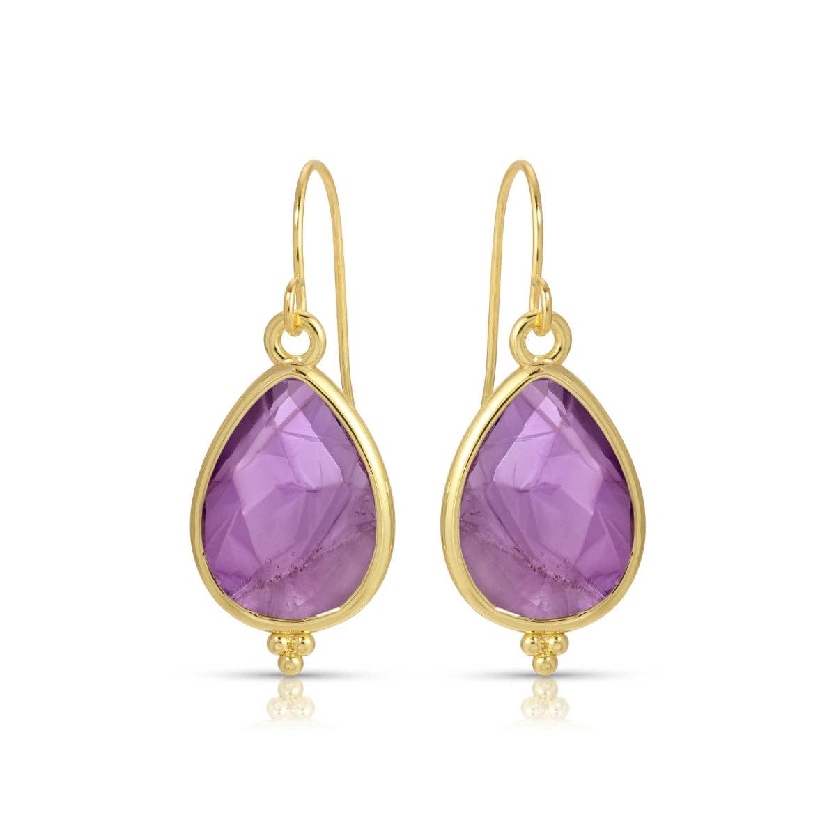 Splendid Iris - Teardrop Stone Earrings