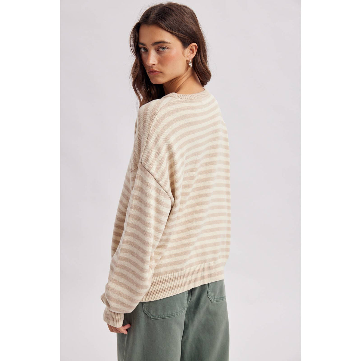 Wishlist Apparel - STRIPED FISH COASTAL GRAPHIC SWEATER
