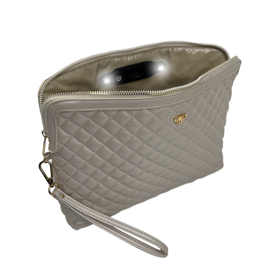 PurseN - NEW Updated Litt Makeup Case - Pearl Quilted