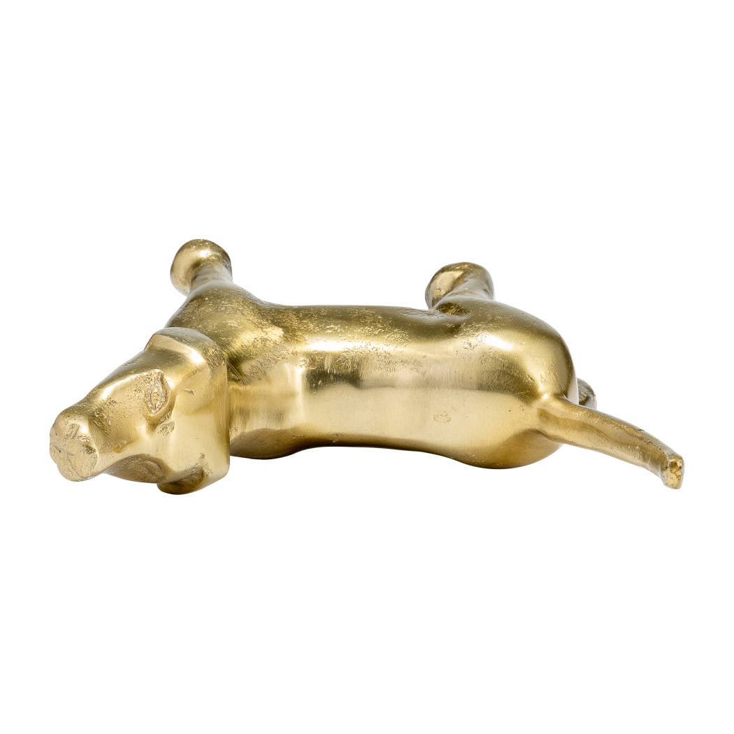 Sagebrook Home - Decorative Figurine - Gold Metal Modern Howling Dog, 7 in.