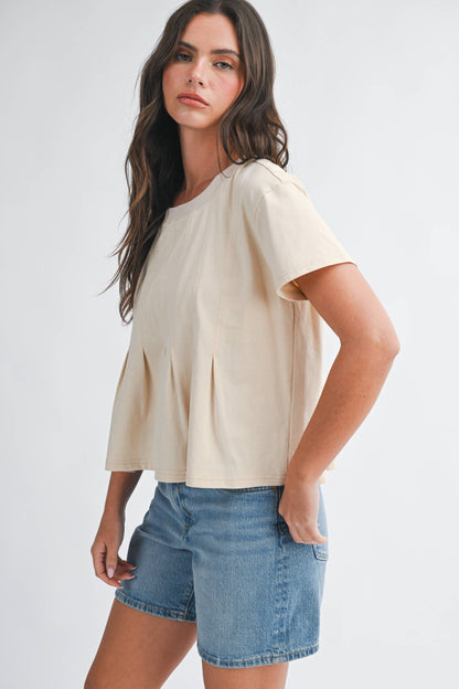 AEMI + CO - 8613HK Pleated Swing Tee Top