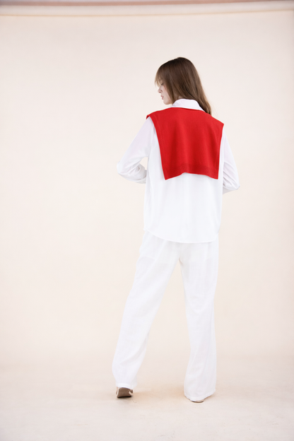 Original USA - Solid Preppy Mock Sweater Wrap