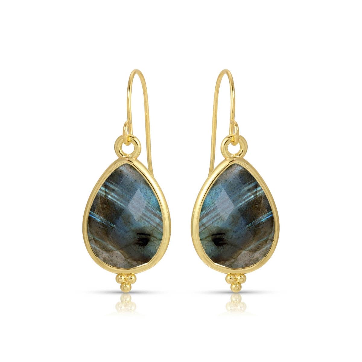 Splendid Iris - Teardrop Stone Earrings