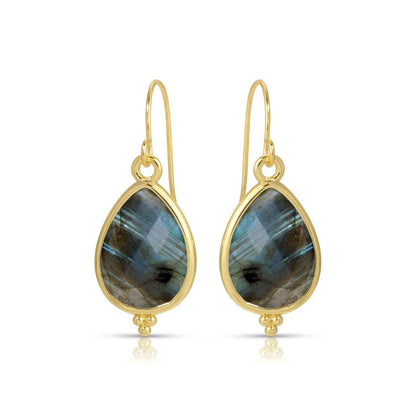 Splendid Iris - Teardrop Stone Earrings