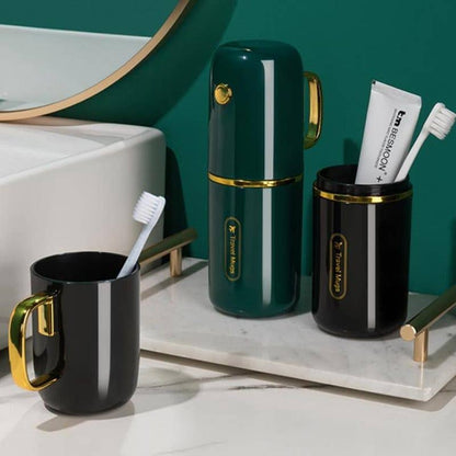 VIGOR - Luxury Travel Gift Set Holder with Mouthwash Cup Toothbrush