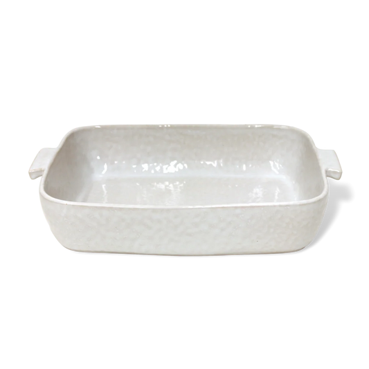 Carmel Ceramica Cozina white rectangular ceramic baker with handles