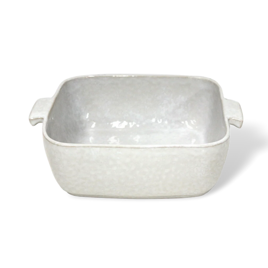 Carmel Ceramica Cozina white square ceramic baker with handles