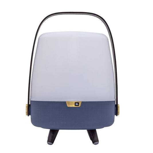 kooduu Lite-Up Play Mini LED Speaker in navy and lavender with black handle