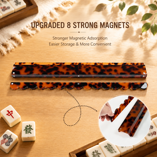 modarislife - Acrylic Mahjong Push Rack – Tortoiseshell Style Tile Organizer for American Mahjong
