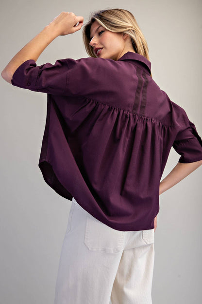 Peace Love Line - PM4822 - BUTTON DOWN SHORT SLEEVE SHIRT
