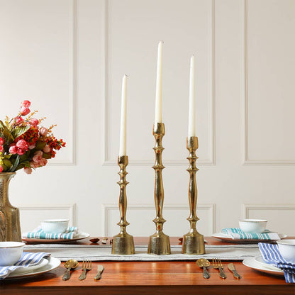 India Handicrafts Inc - Gold Taper 14" Candle Holder