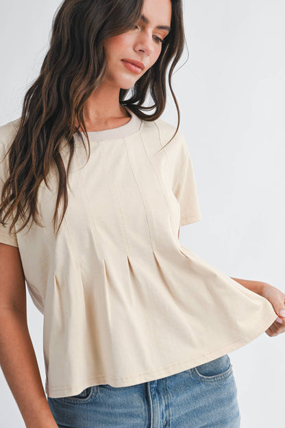 AEMI + CO - 8613HK Pleated Swing Tee Top
