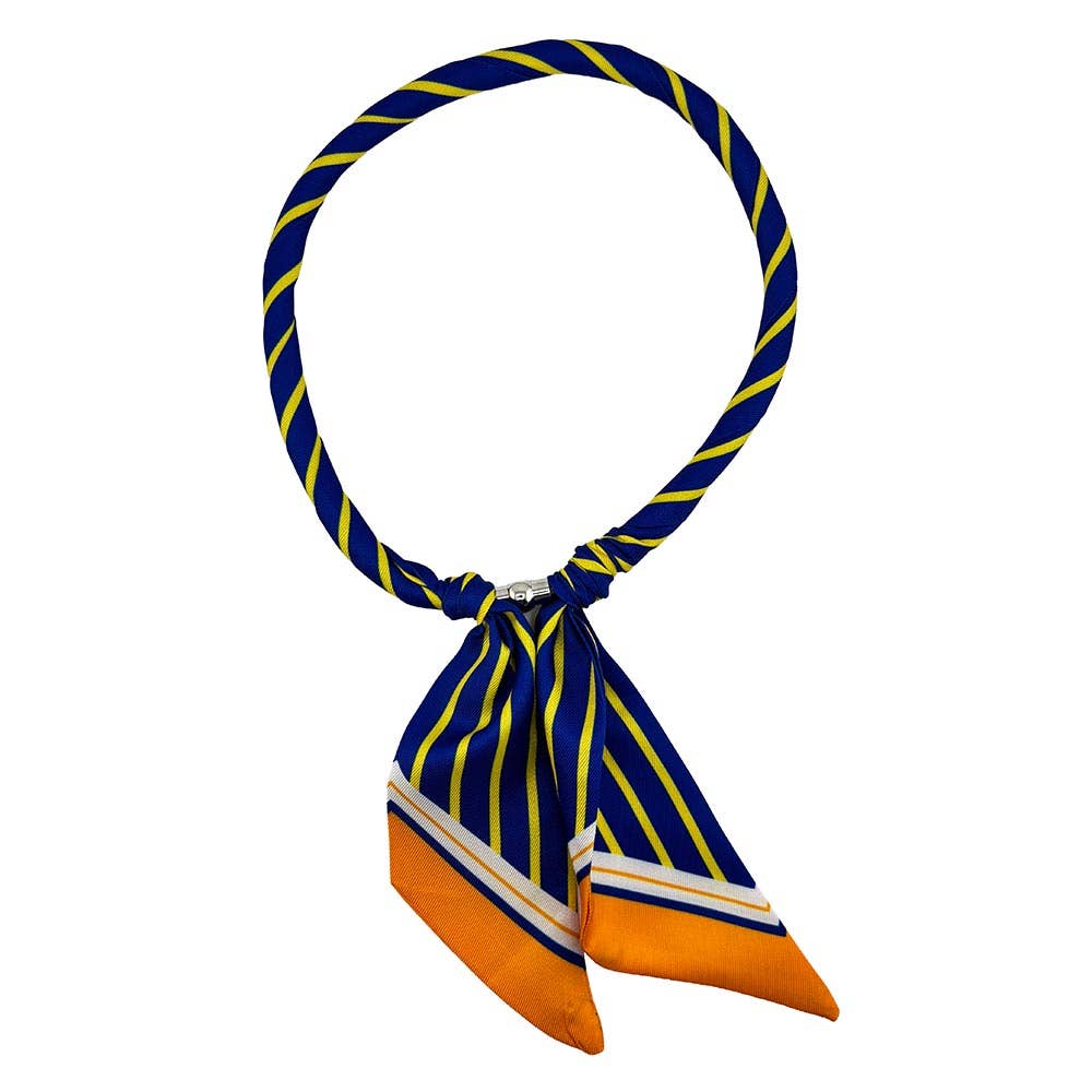 Sensibling Corp. - Striped Printed Bow Knot Scarf Magnetic Necklace