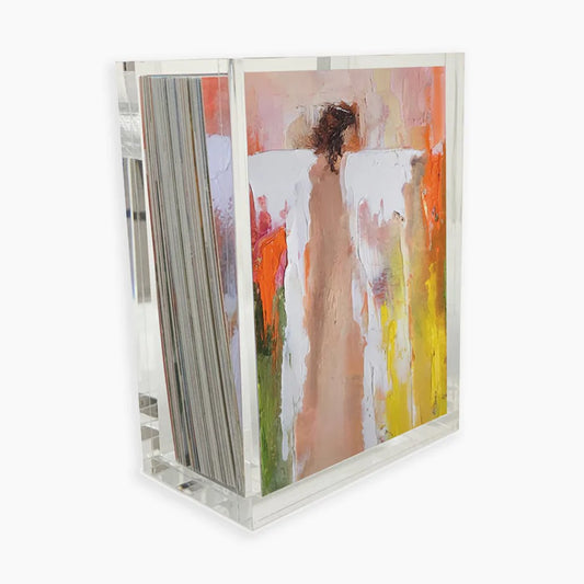 Anne Neilson Home 100 Days of Gratitude card deck in clear acrylic holder with colorful watercolor cover
