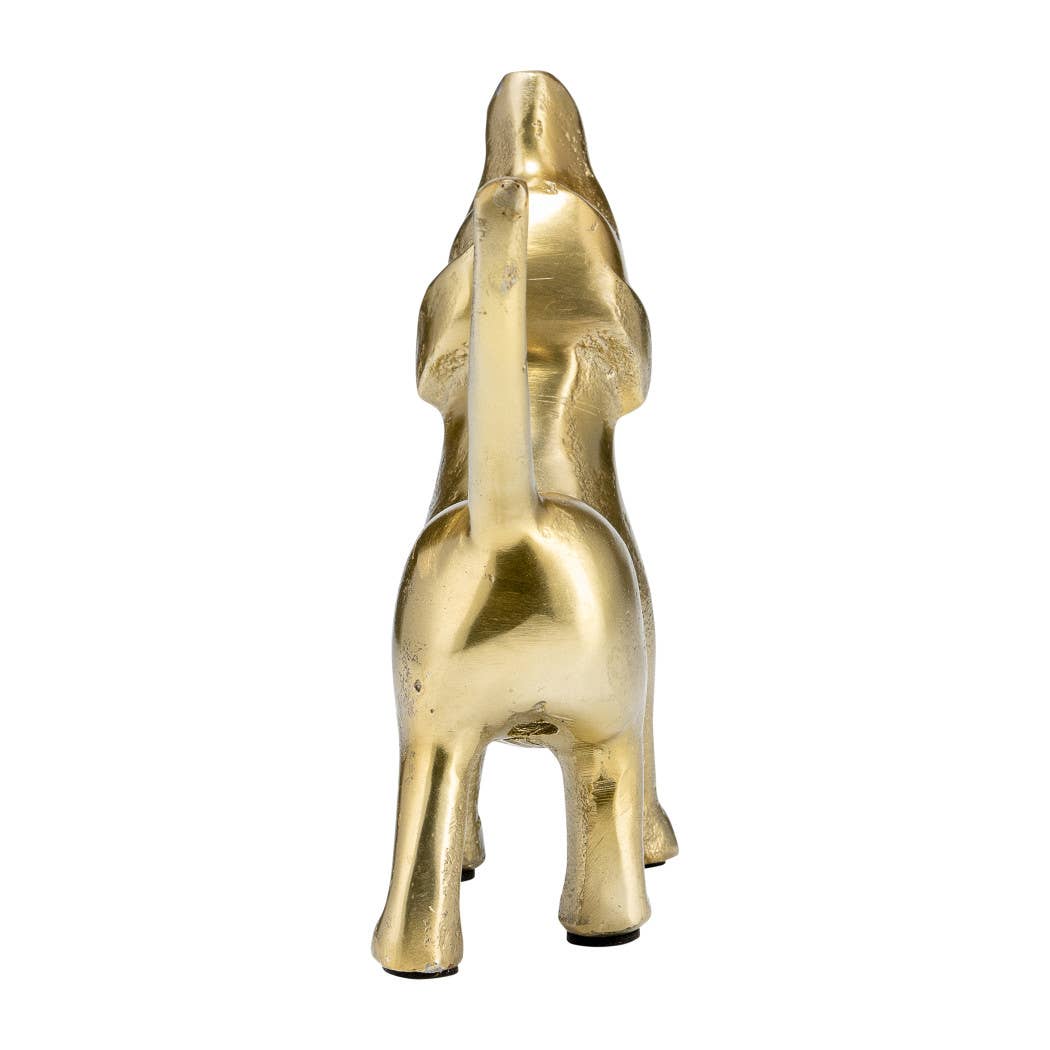 Sagebrook Home - Decorative Figurine - Gold Metal Modern Howling Dog, 7 in.