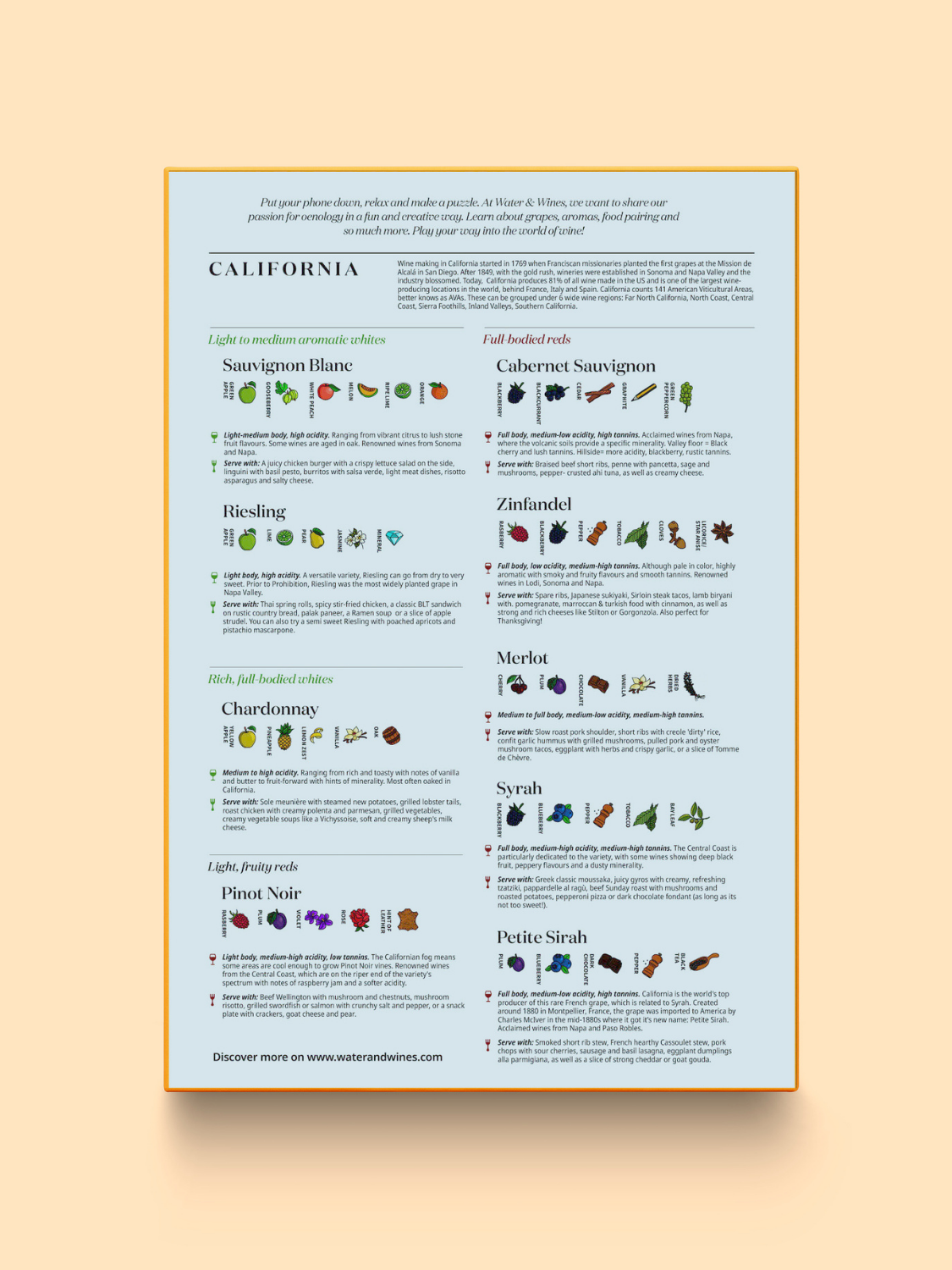 Water & Wines US - California Wine Puzzle