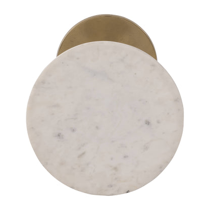 Sagebrook Home - Gold/White Marble Top End Table