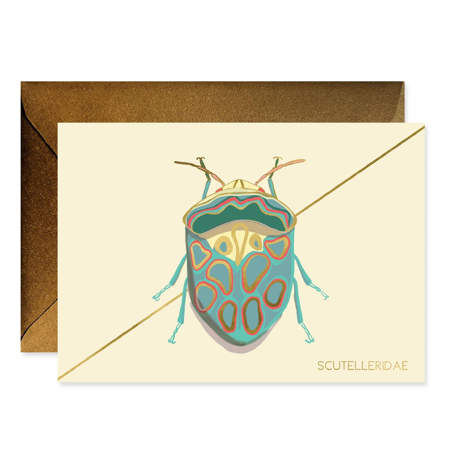Good Juju Ink - Teal Beetle Stationery Boxed Set Of 6 Cards