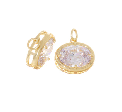 Jewel Pledge - Oval Top Quality CZ Pendant For Jewelry Making, CPG-CPS3067