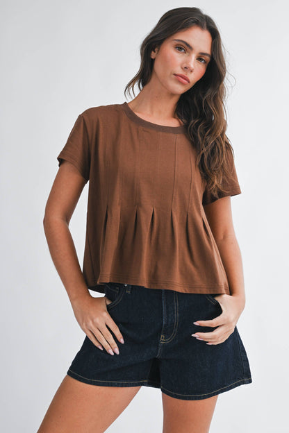 AEMI + CO - 8613HK Pleated Swing Tee Top