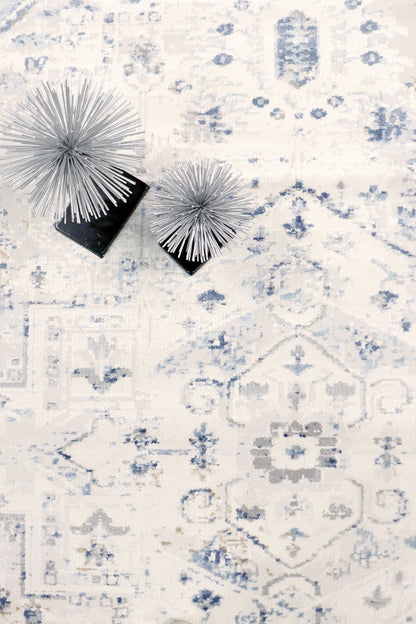 Pasargad Home - Efes Oriental Light Gray/Light Blue Area Rug