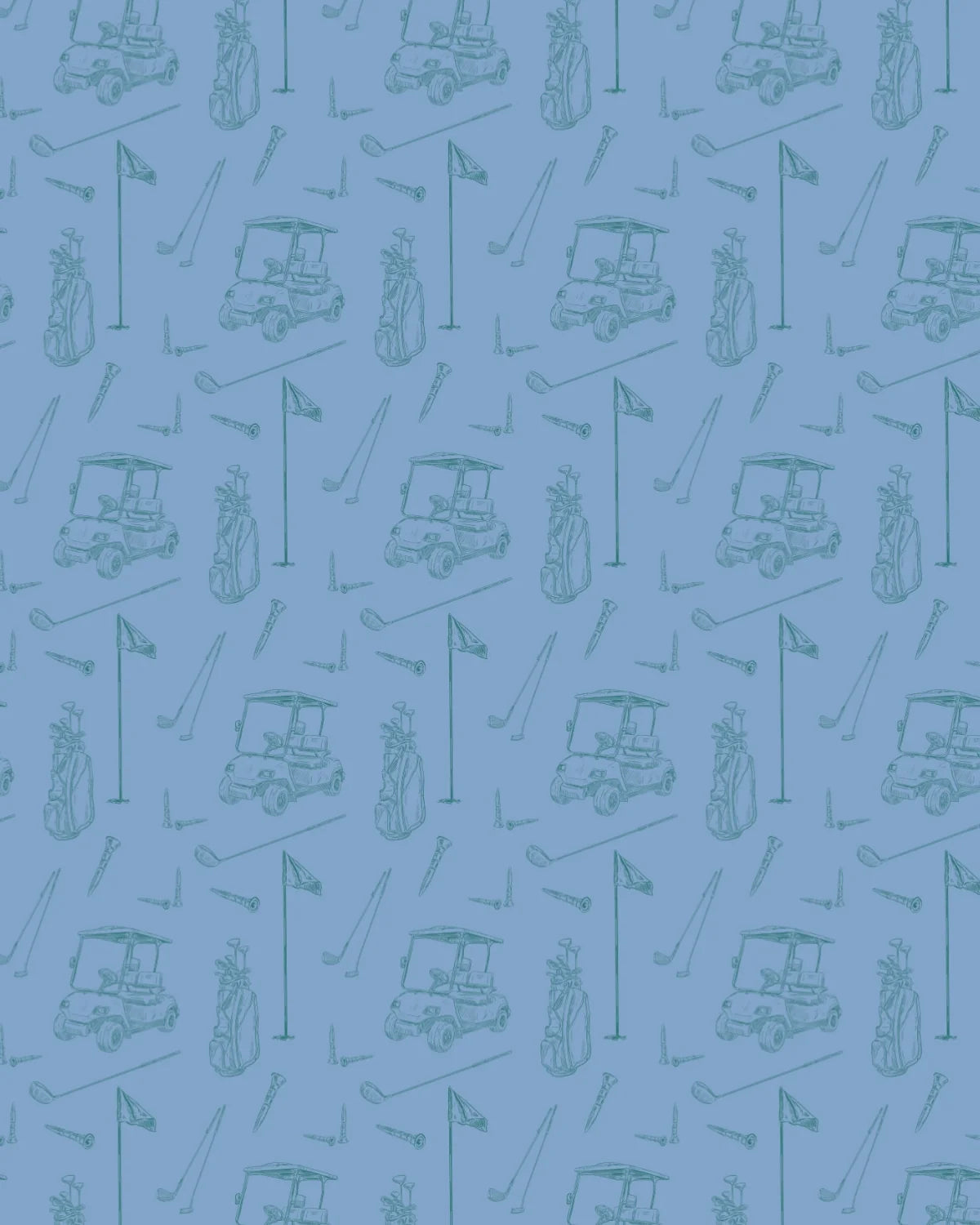 Experience the spirit of the game with The Royal Standard Men’s Tee Off Performance Polo, featuring a seamless pattern of golf-themed illustrations—carts, clubs, bags, flags, tees, and balls—arranged in a repeating design on a classic blue background. This distinctive style from The Royal Standard is perfect inspiration for any golfer’s wardrobe.