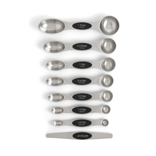 Mrs. Anderson's dual-sided magnetic measuring spoons set with 7 spoons and leveler tool