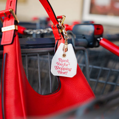 Fred & Friends - LITTLE CHARMER Shopping Bag Charm, AirTag & Quarter Holder