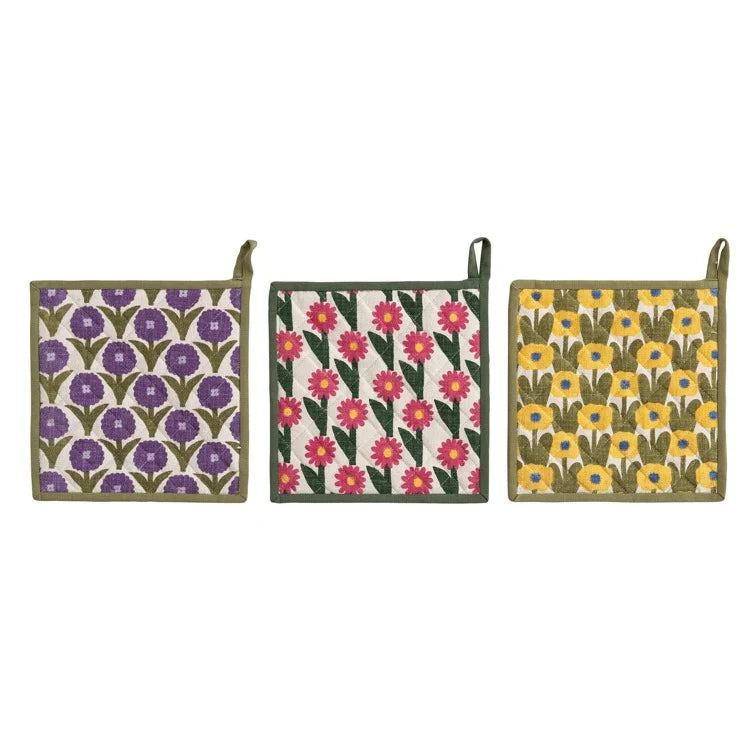 Hazel Mazel - Square Cotton Slub Printed Pot Holder