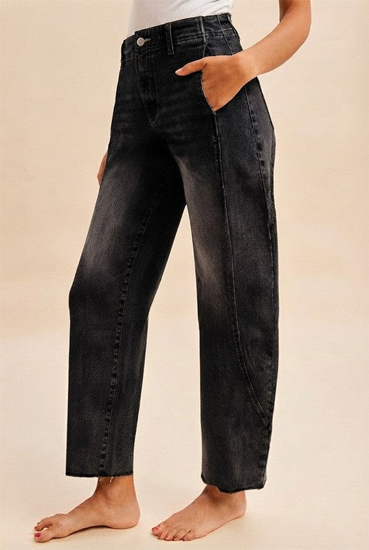 Anniewear - Comfy Tummy Control Stretch Barrel Leg Jeans